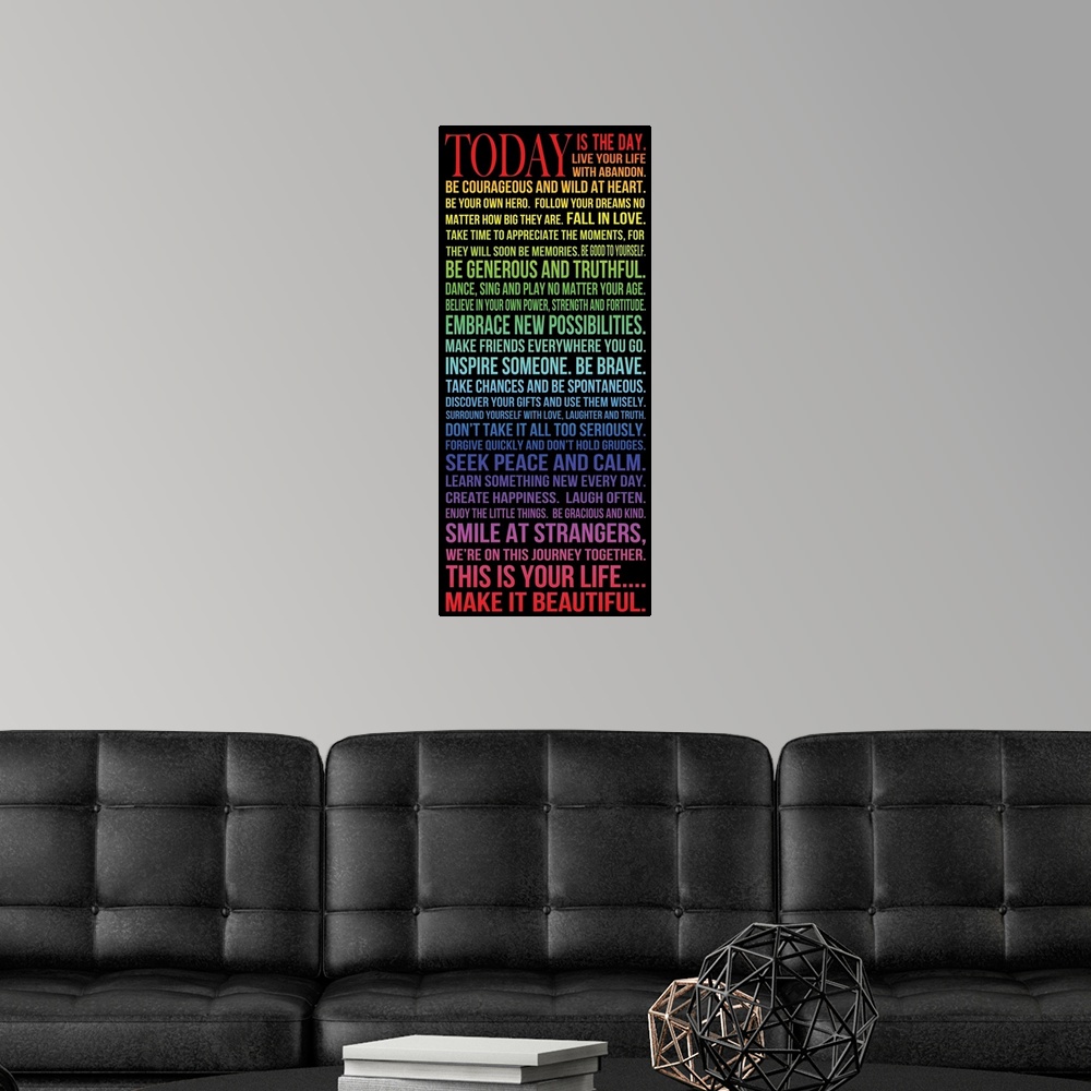 A modern room featuring Today, rainbow