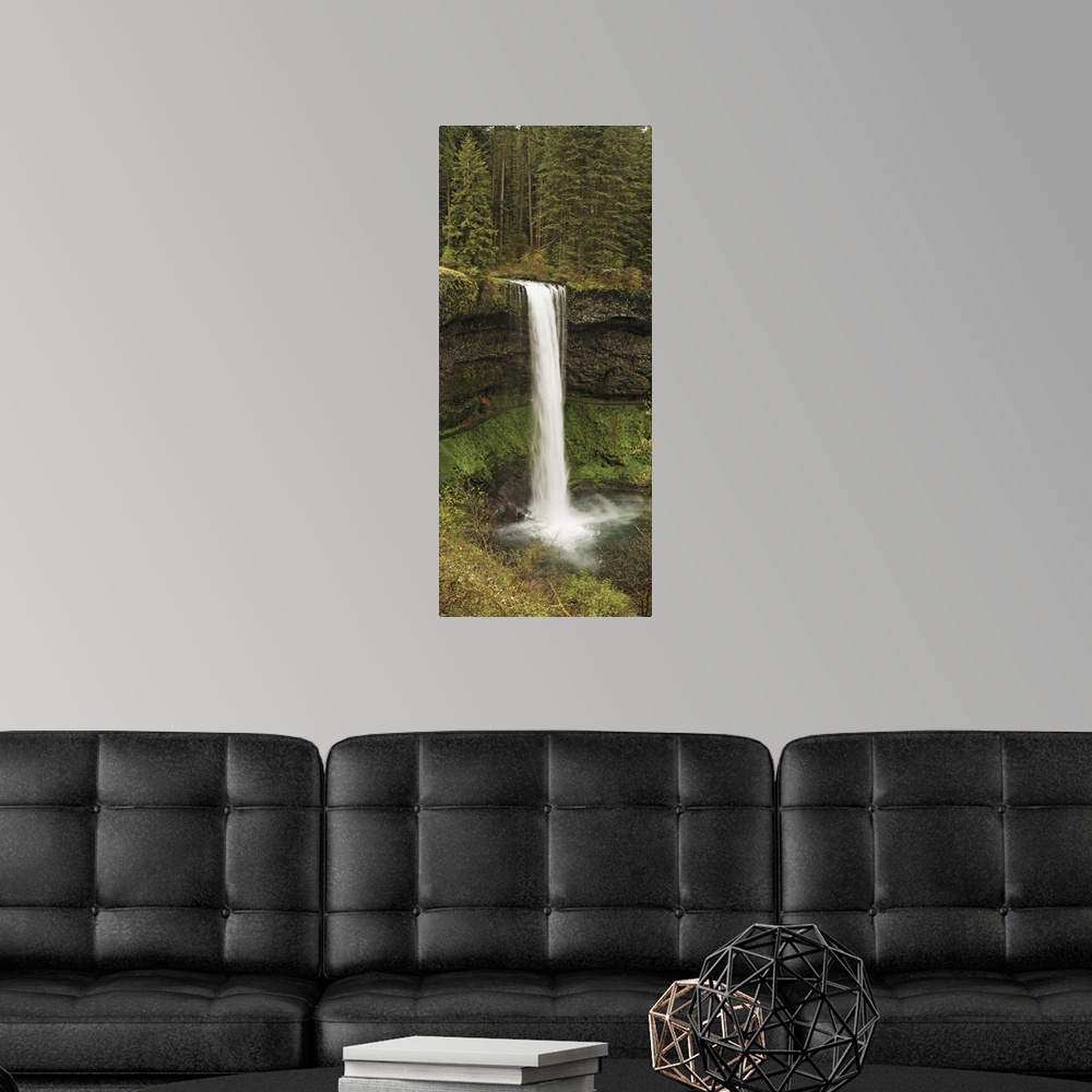 A modern room featuring Waterfall in a forest, South Falls, Silver Falls State Park, Oregon