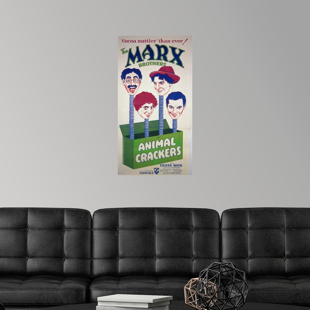 A modern room featuring Marx Brothers Animal Crackers 1