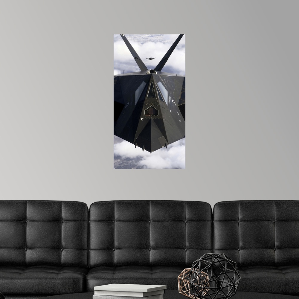 A modern room featuring The F117A Nighthawk