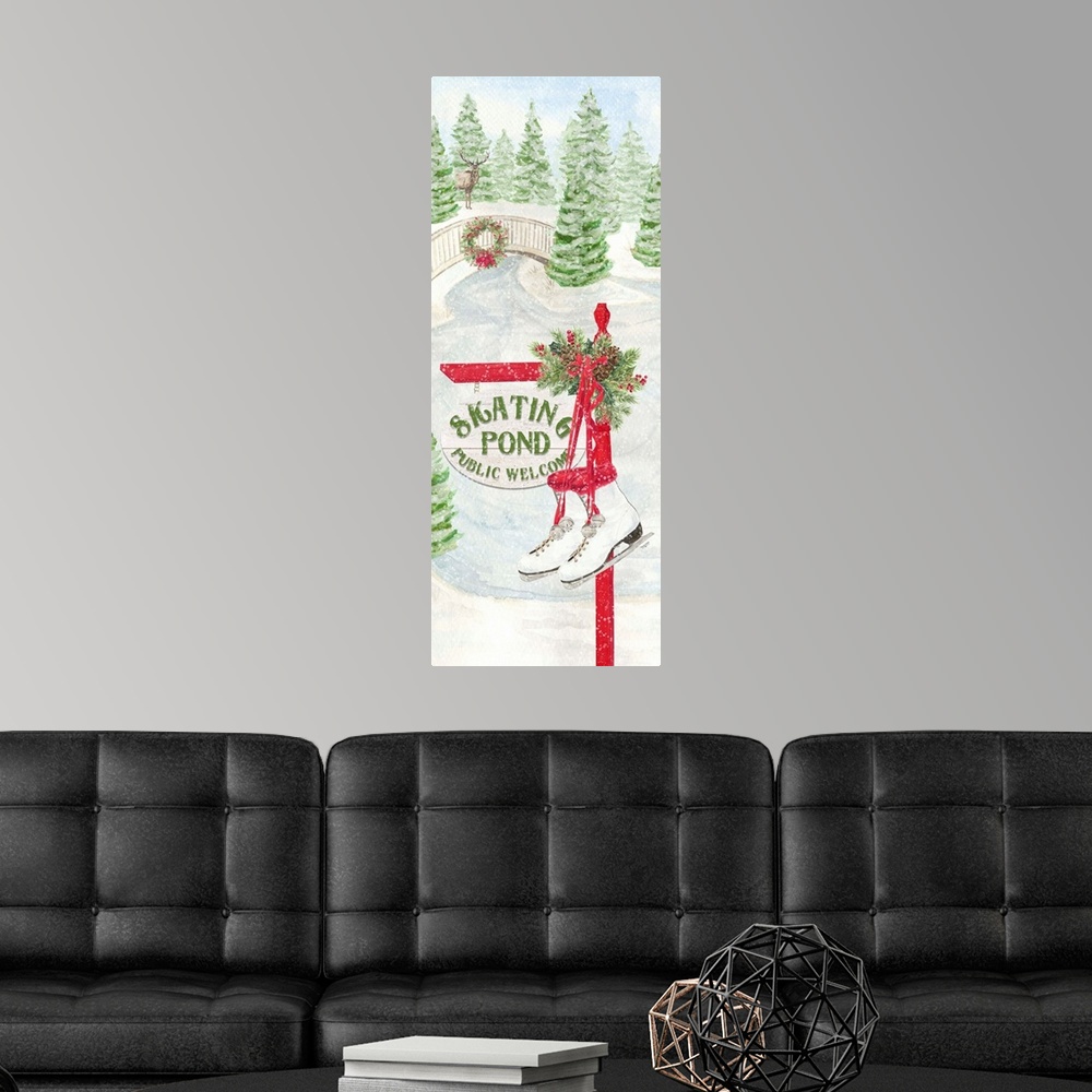 A modern room featuring Sleigh Bells Ring panel II Tree Day