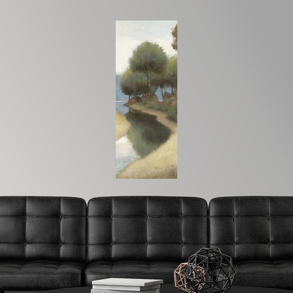 A modern room featuring By The Waterways I II