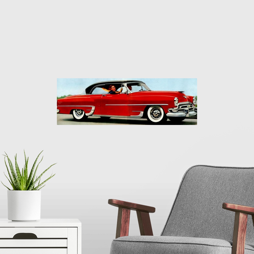 A modern room featuring 1950's USA Chrysler Magazine Advert (detail)