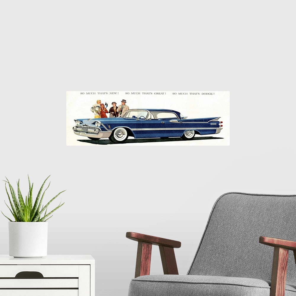 A modern room featuring 1950's USA Dodge Magazine Advert (detail)