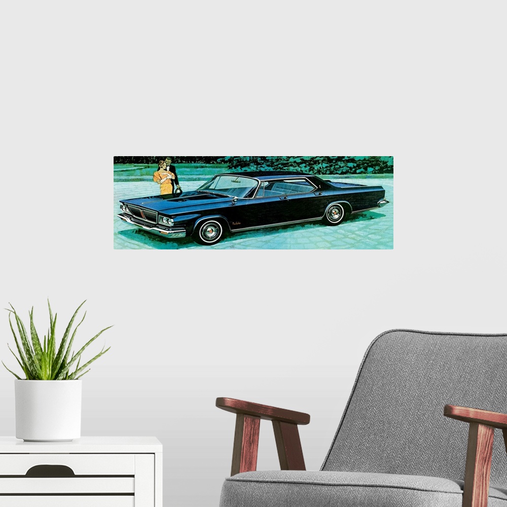 A modern room featuring 1960's USA Chrysler Magazine Advert (detail)