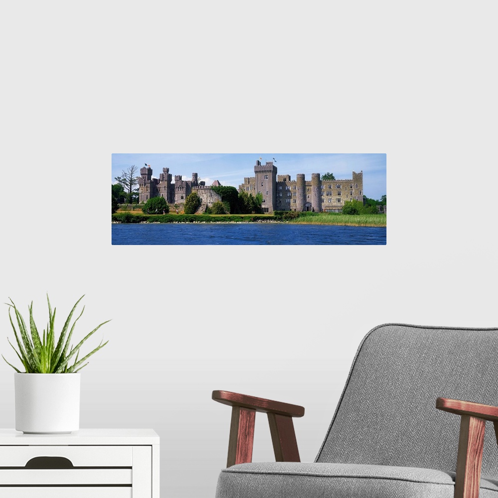 A modern room featuring Ashford Castle near Lough Corrib, County Galway, Ireland