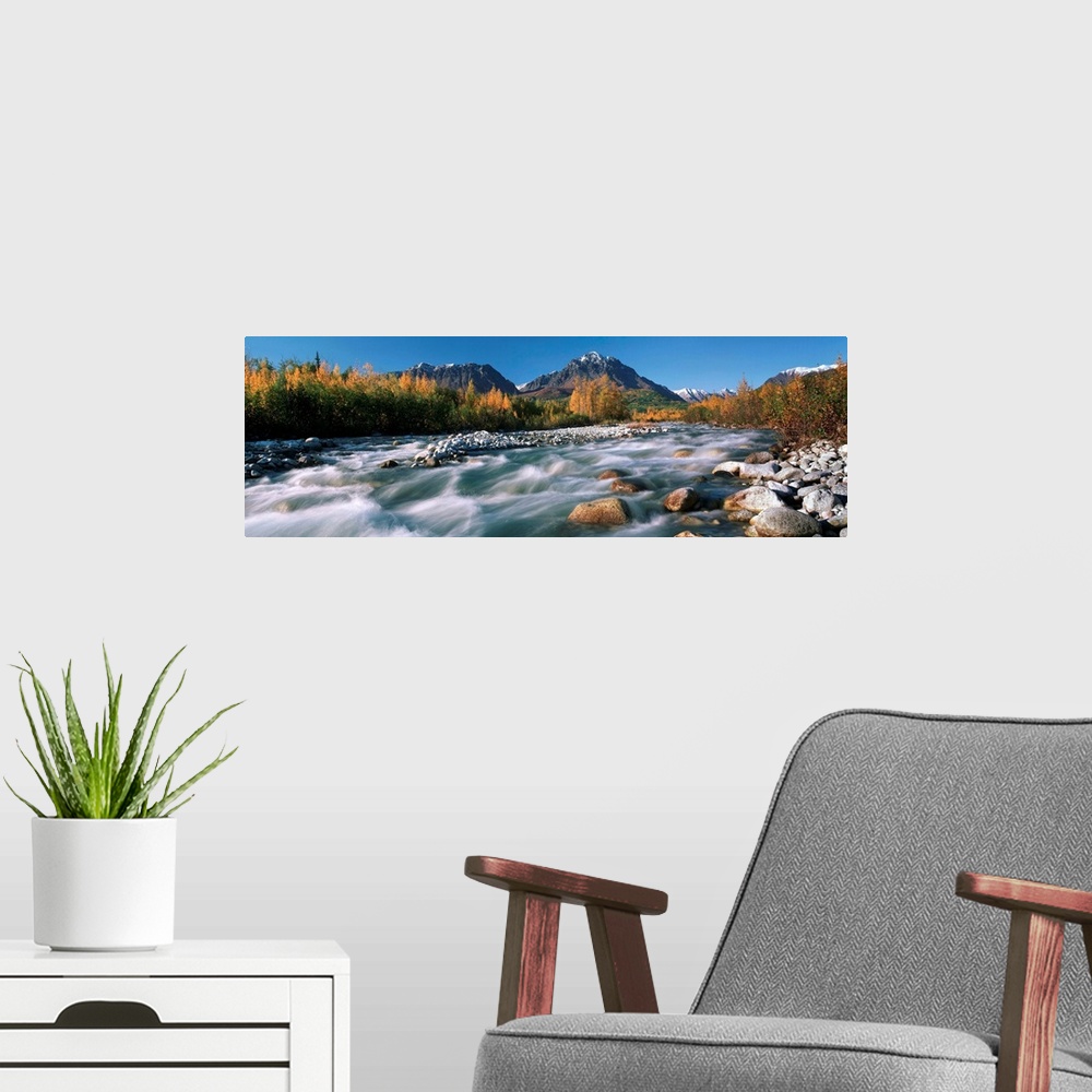 A modern room featuring Granite Creek In Autumn, Southcentral, Alaska