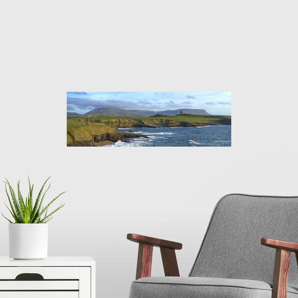 A modern room featuring Rugged Coastline with Classiebawn Castle, Mullaghmore, County Sligo, Ireland