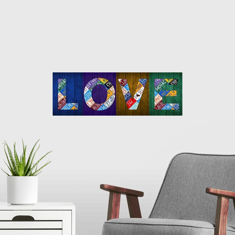 A modern room featuring Love