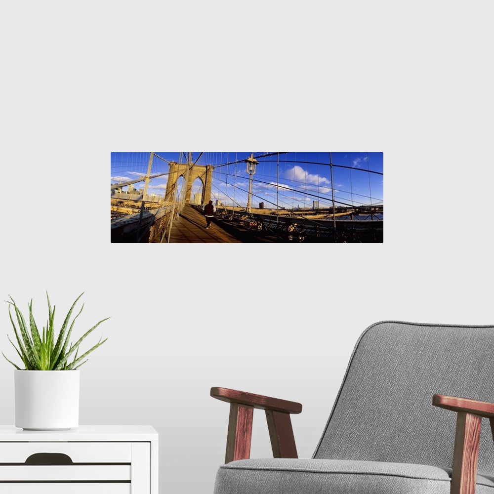 A modern room featuring United States, New York, Brooklyn Bridge