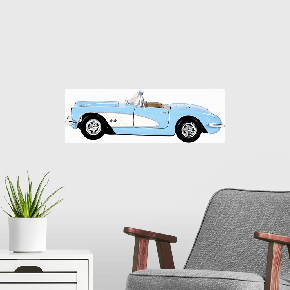A modern room featuring classic convertible