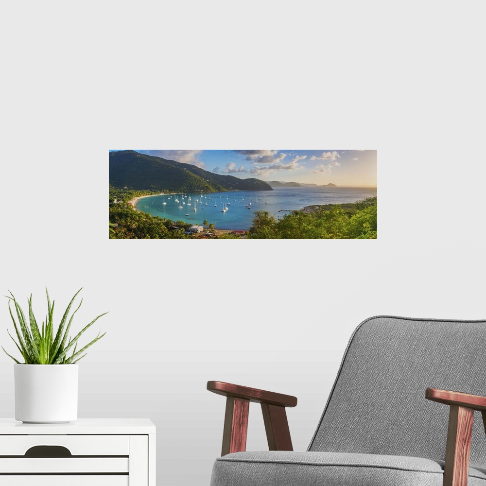 A modern room featuring Caribbean, British Virgin Islands, Tortola, Cane Garden Bay.