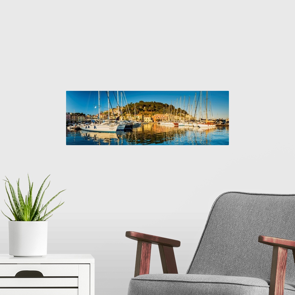 A modern room featuring Porto Azzuro, Elba, Tuscany, Italy