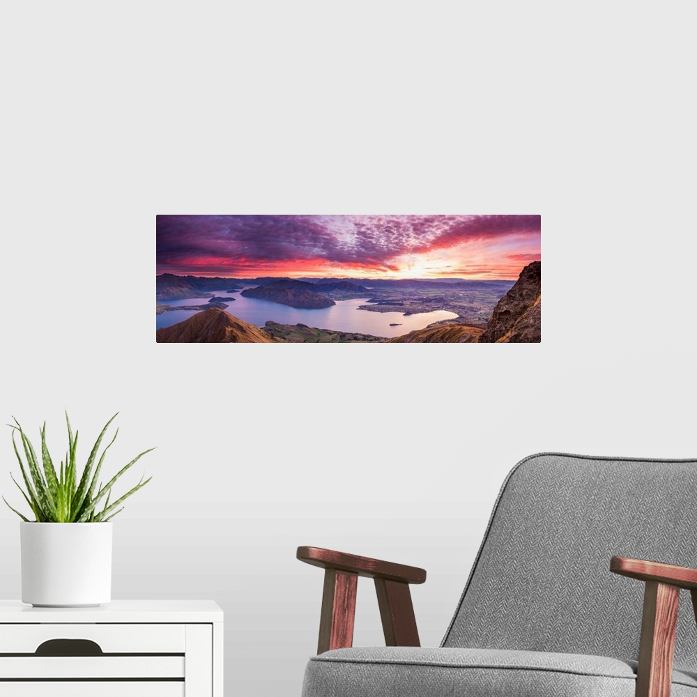 A modern room featuring Sunrise From Roy's Peak, Wanaka, New Zealand
