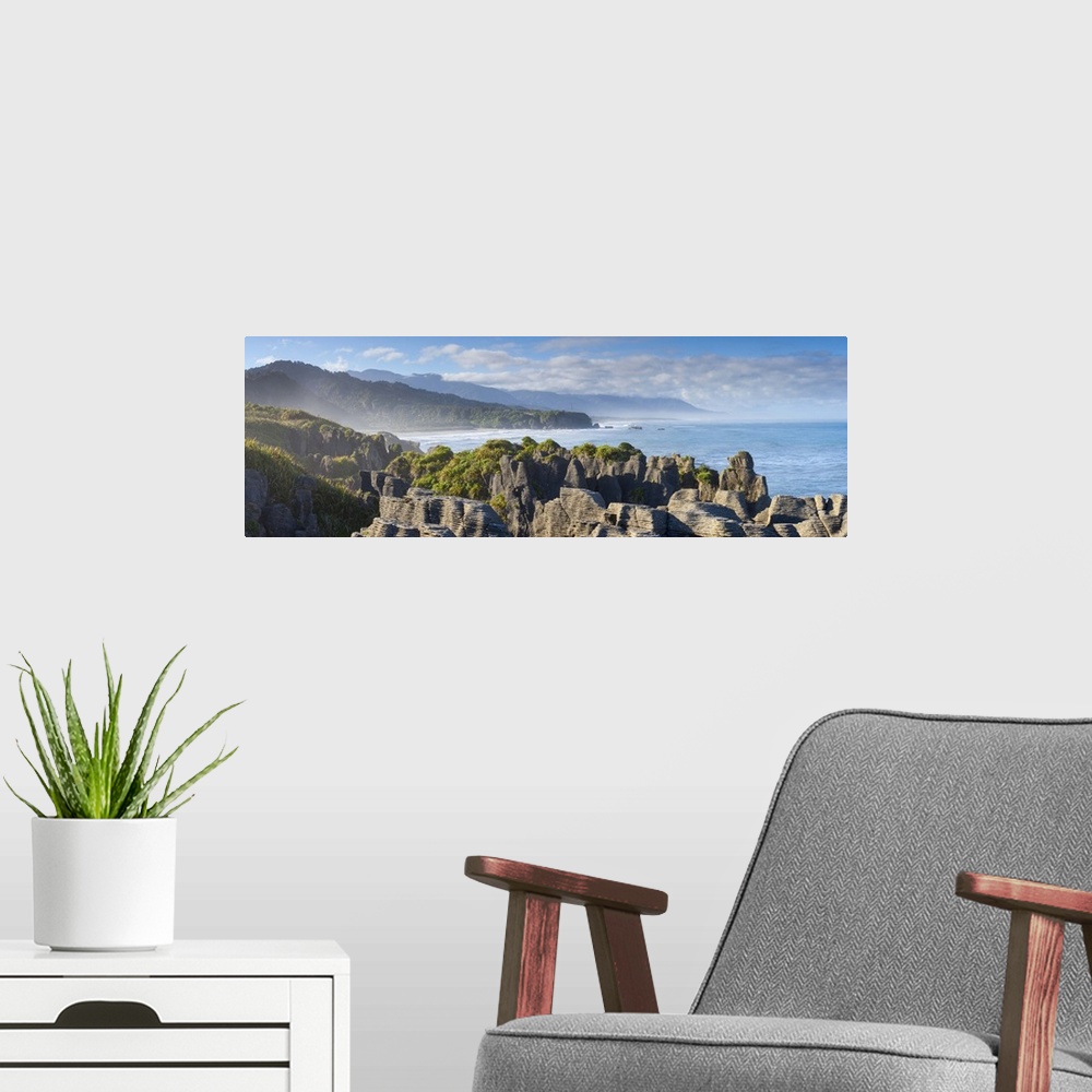 A modern room featuring Dramatic coastal landscape, Punakaiki, West Coast, South Island, New Zealand