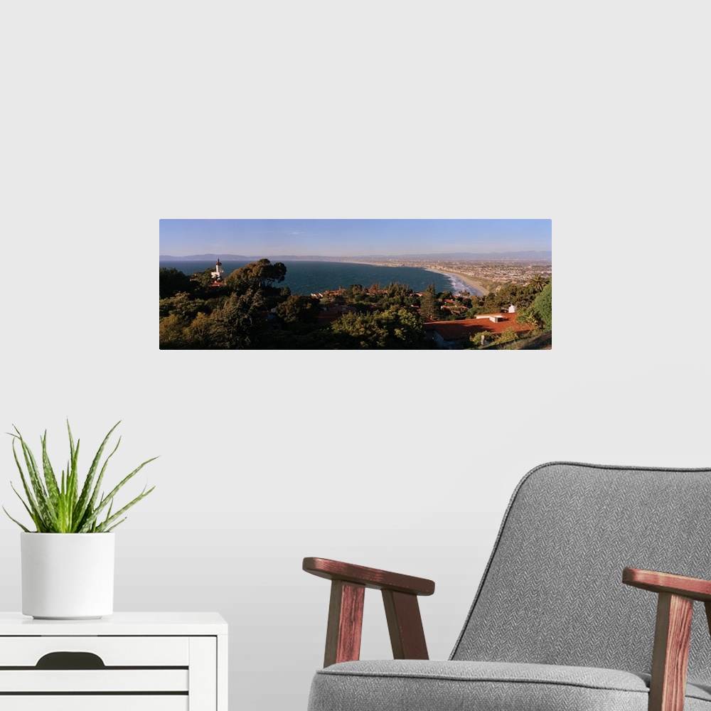 A modern room featuring Aerial view of a coastline, Los Angeles Basin, City of Los Angeles, Los Angeles County, California