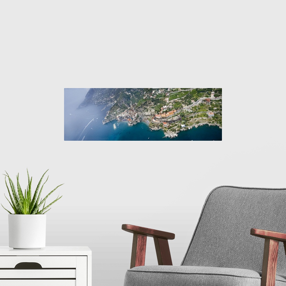 A modern room featuring Aerial view of a town Atrani Amalfi Coast Salerno Campania Italy