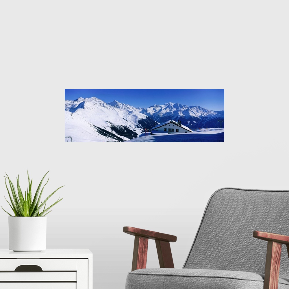 A modern room featuring Alpine Scene in Winter, Switzerland