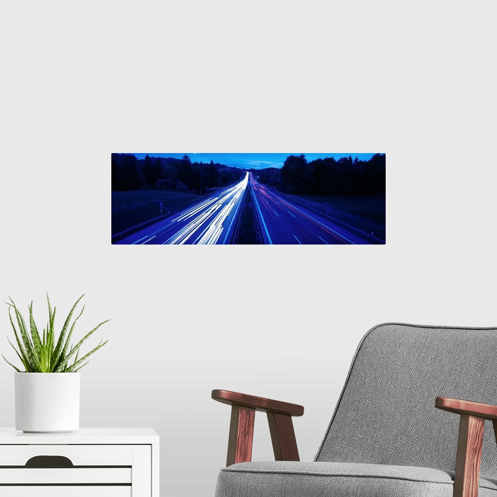 A modern room featuring Autobahn with Traffic near Irschenberg Germany