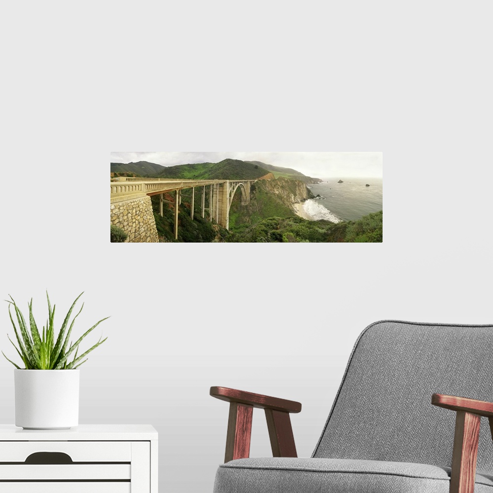 A modern room featuring Bixby Bridge on the Big Sur coast of California, USA.