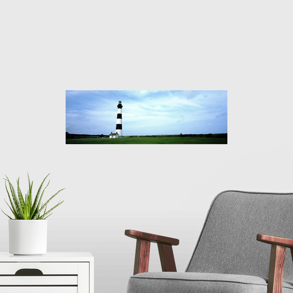 A modern room featuring Bodie Lighthouse Outer Banks NC