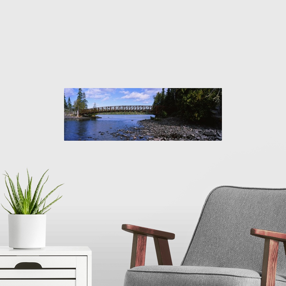 A modern room featuring Bridge across a channel, Lake Superior, Isle Royal National Park, Michigan