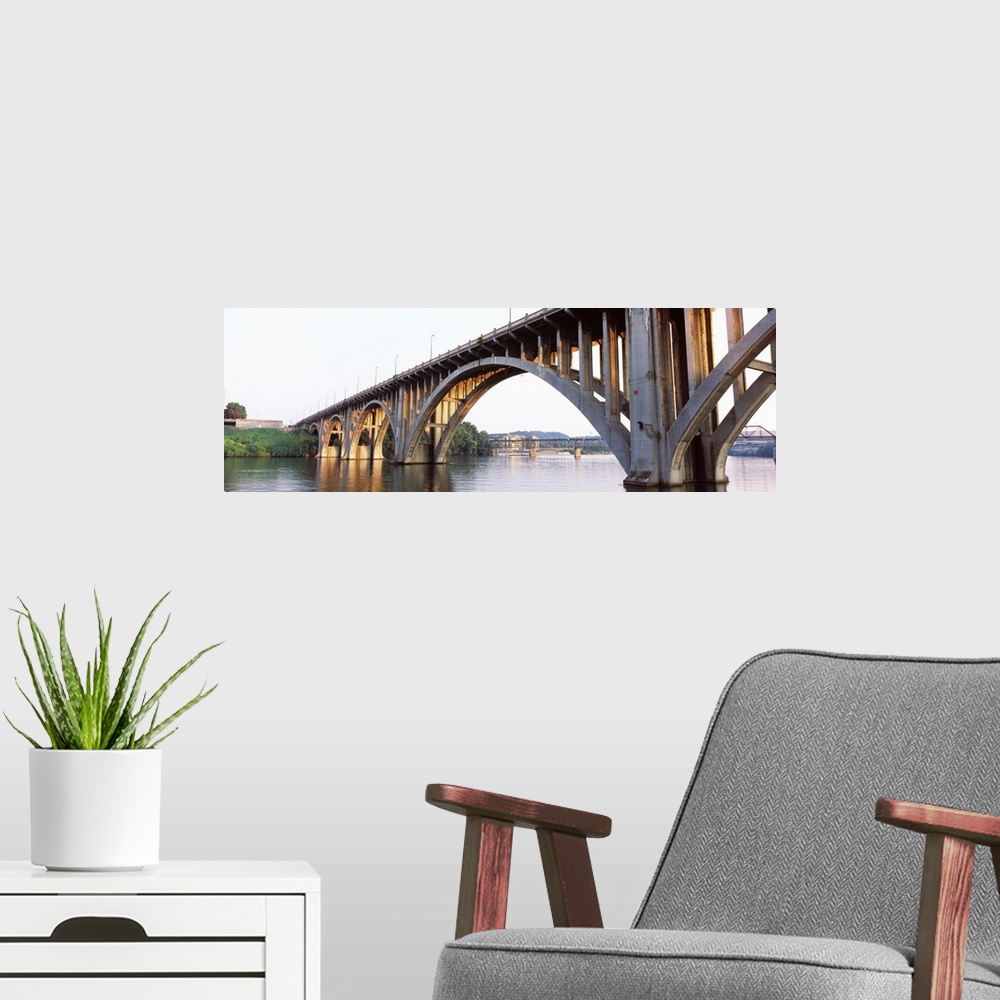 A modern room featuring Bridge across river Henley Street Bridge Tennessee River Knoxville Knox County Tennessee