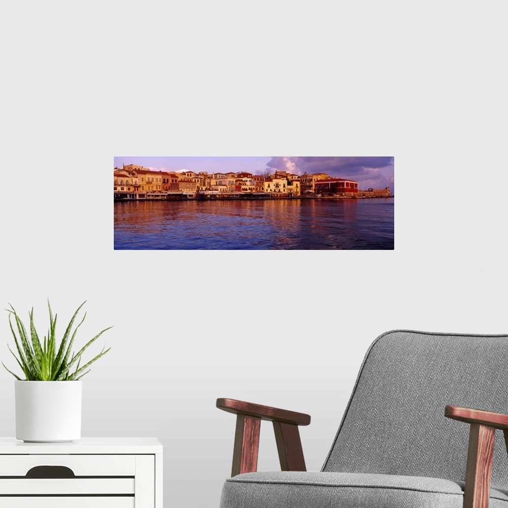 A modern room featuring Buildings at the waterfront, Chania, Chania Prefecture, Crete, Greece