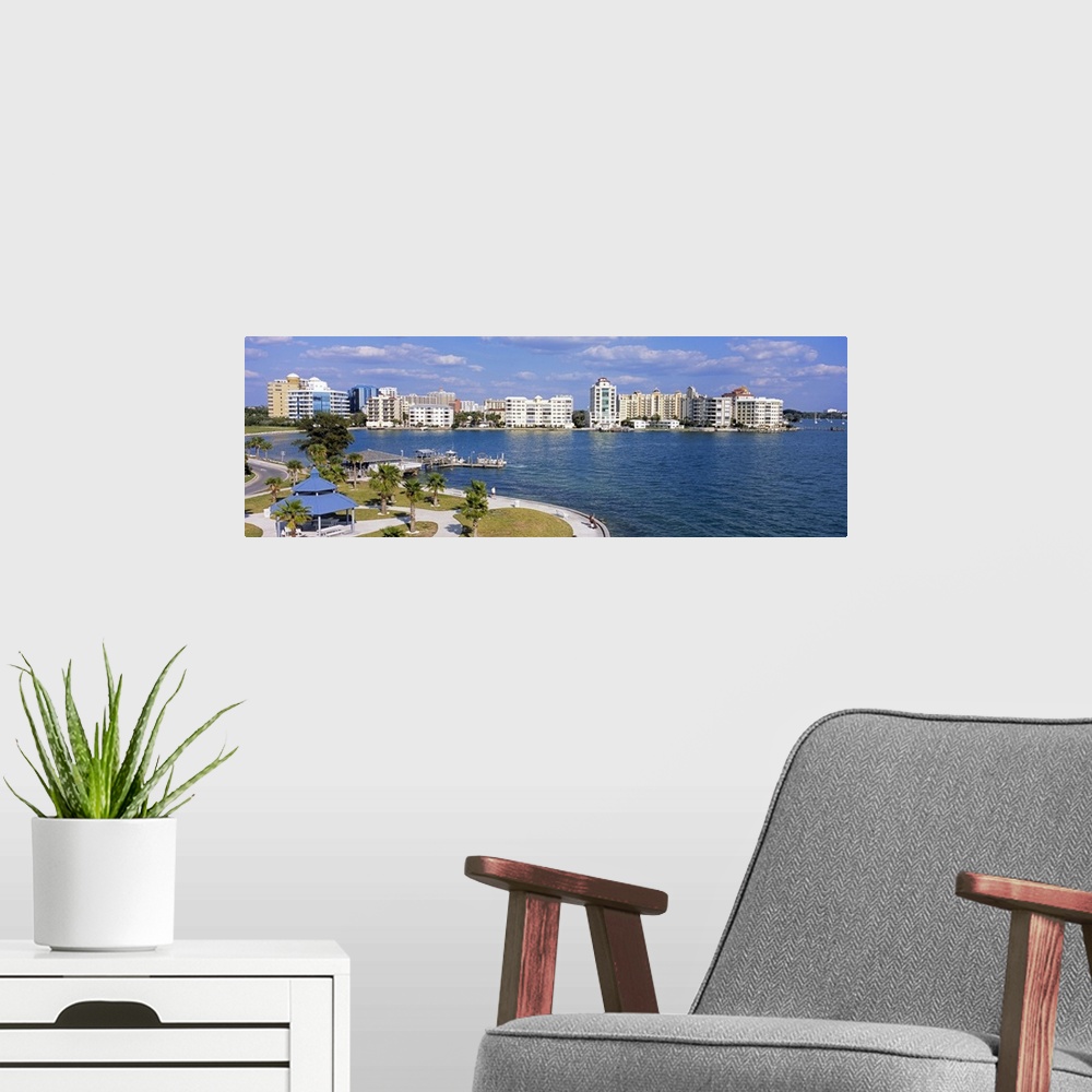 A modern room featuring Buildings at the waterfront, Golden Gate Point, Sarasota Bay, Sarasota, Florida