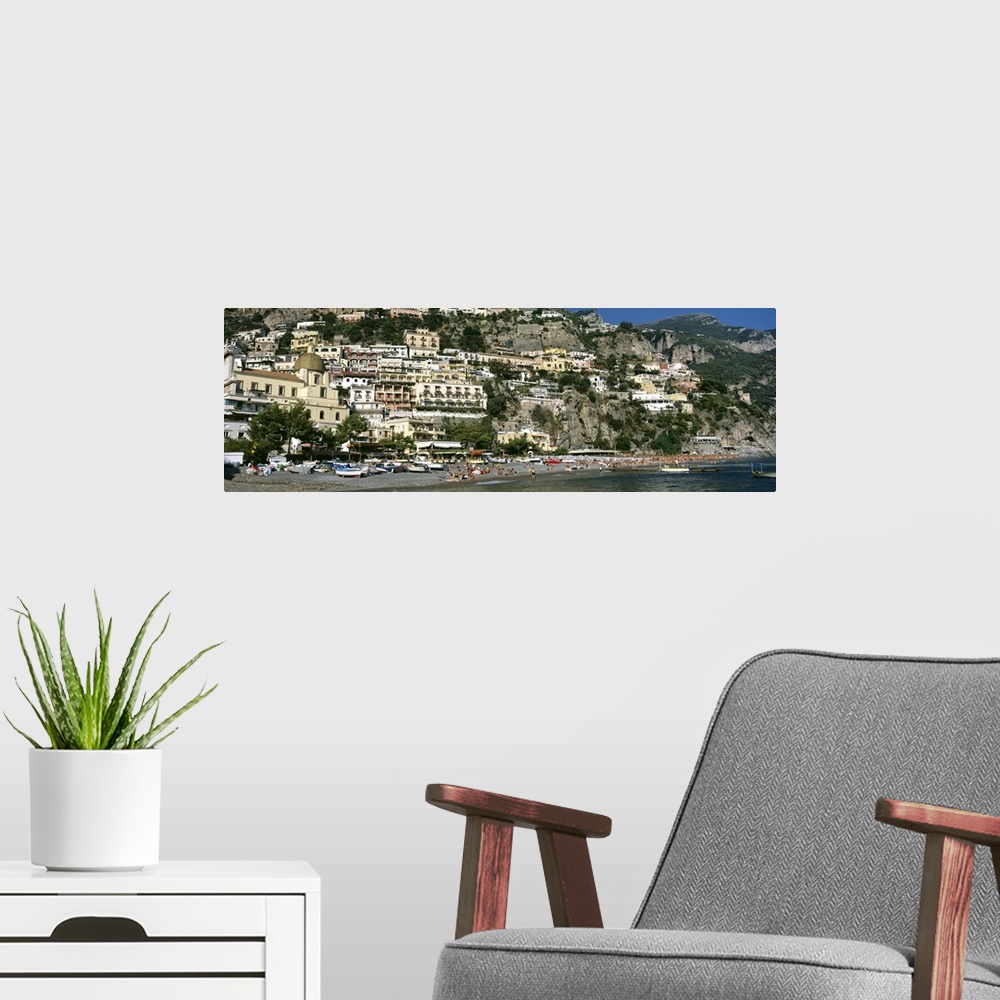A modern room featuring Buildings in a town, Positano, Amalfi, Amalfi Coast, Campania, Italy