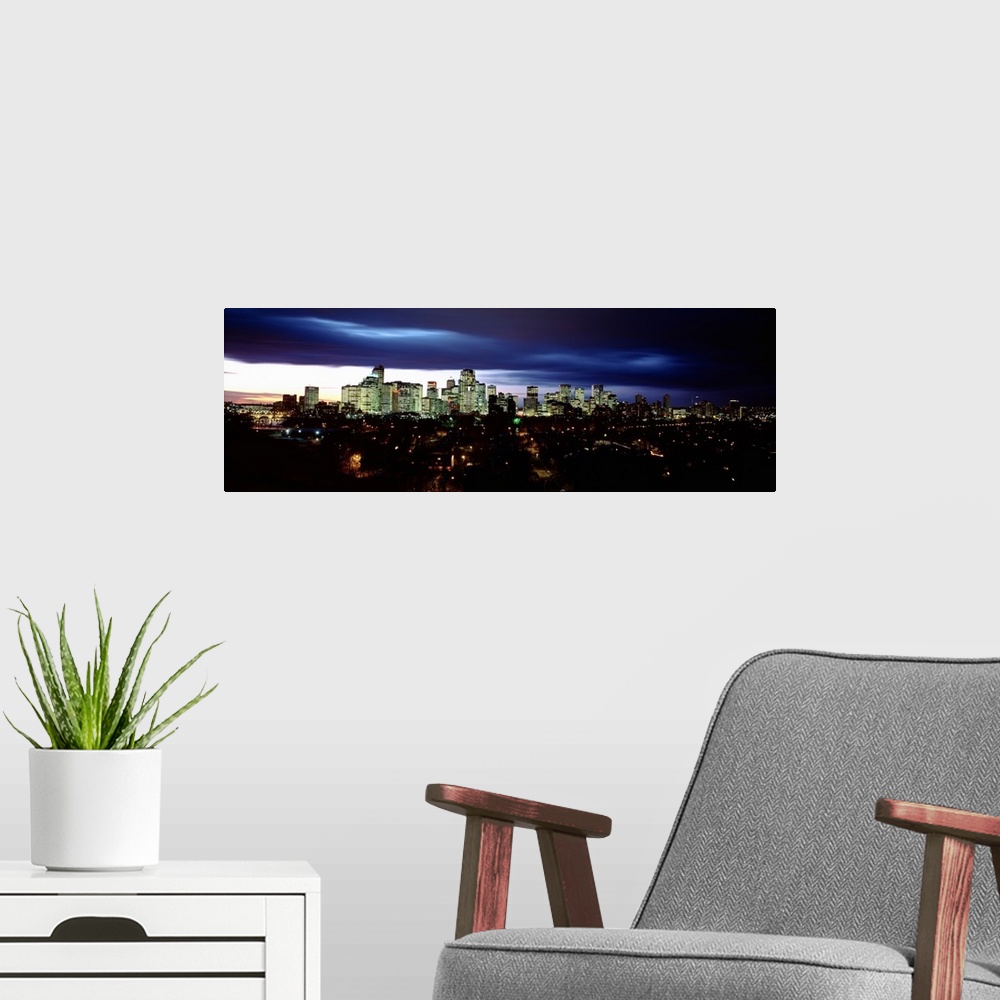 A modern room featuring Canada, Alberta, Calgary, Crescent Drive, Storm clouds over a city