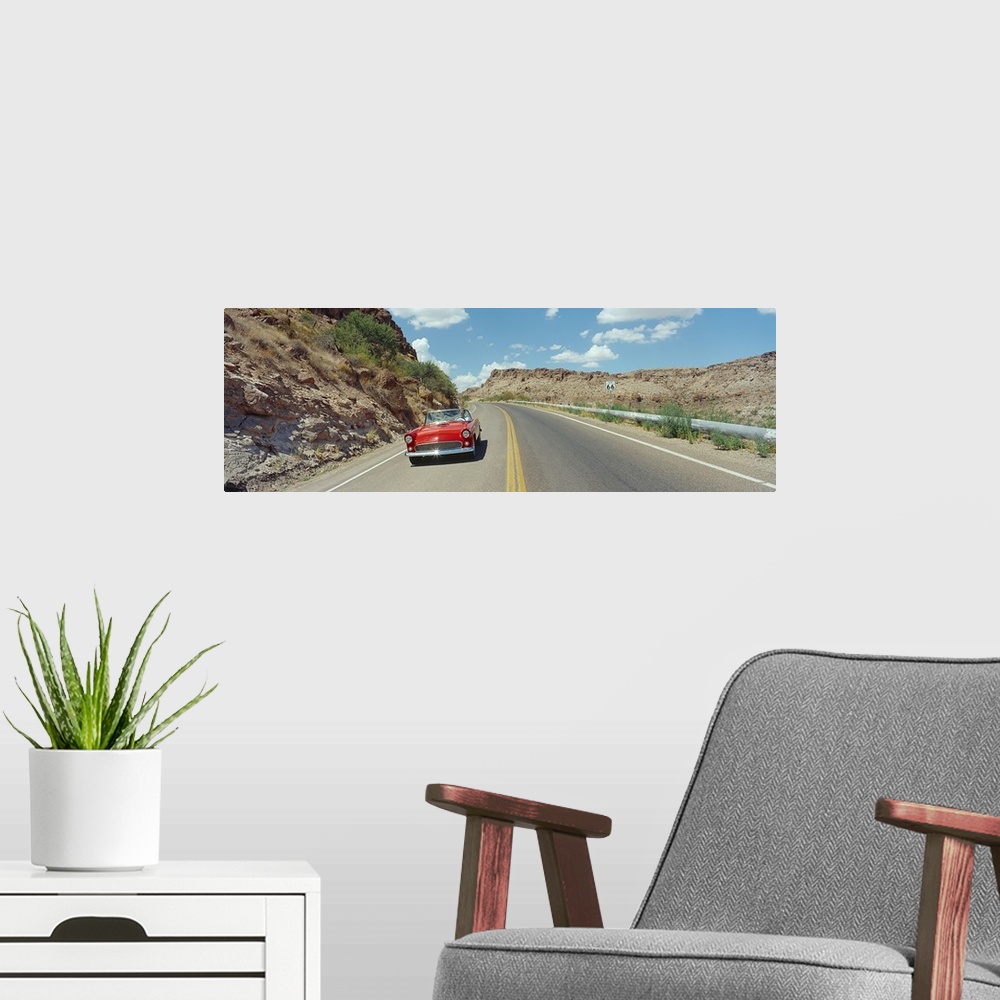 A modern room featuring Car on a highway, Route 66, Kingman, Mohave County, Arizona,