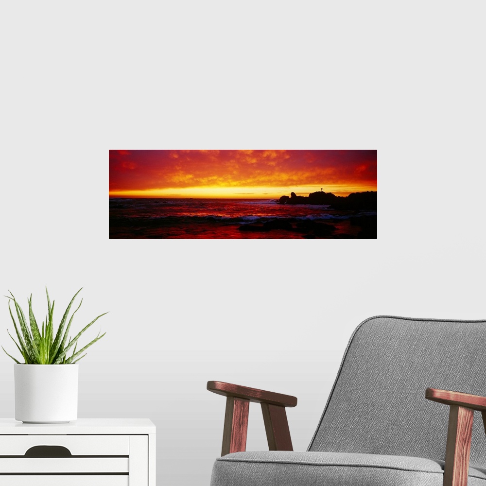 A modern room featuring Clouded sky over the sea, Monterrey, California