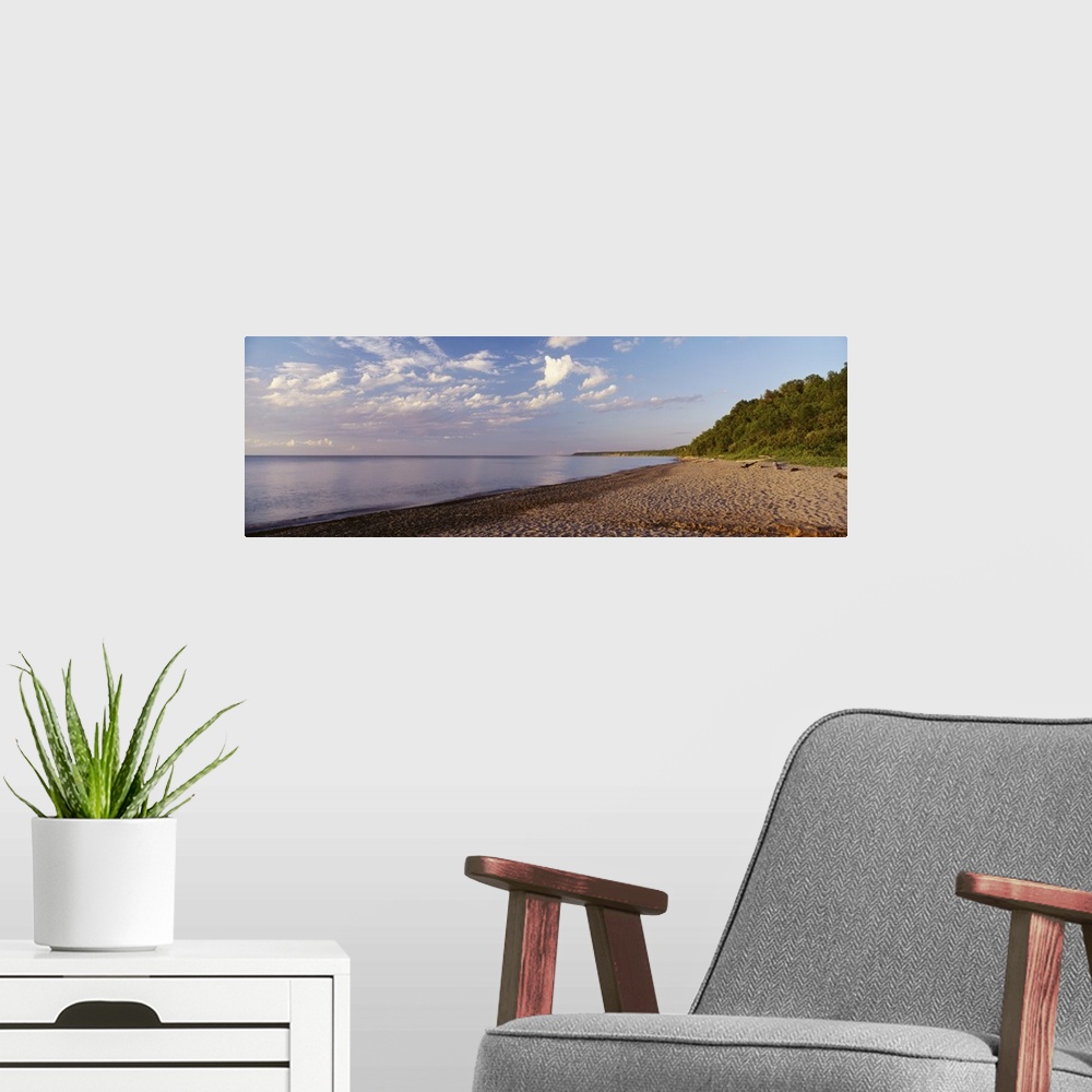 A modern room featuring Clouds over a lake, Lake Superior, Michigan