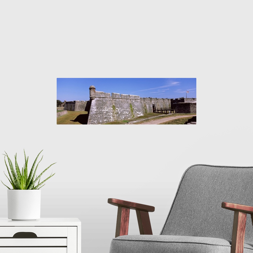 A modern room featuring Dirt road passing by a fort, Castillo De San Marcos National Monument, St. Augustine, Florida