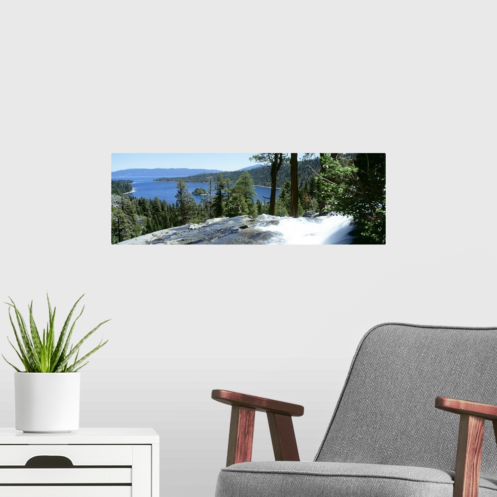 A modern room featuring Emerald Bay Lake Tahoe CA