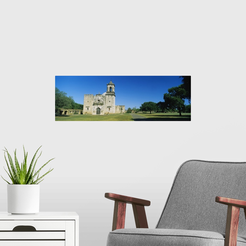 A modern room featuring Facade of a church, Mission San Jose, San Antonio Missions National Historical Park, San Antonio,...