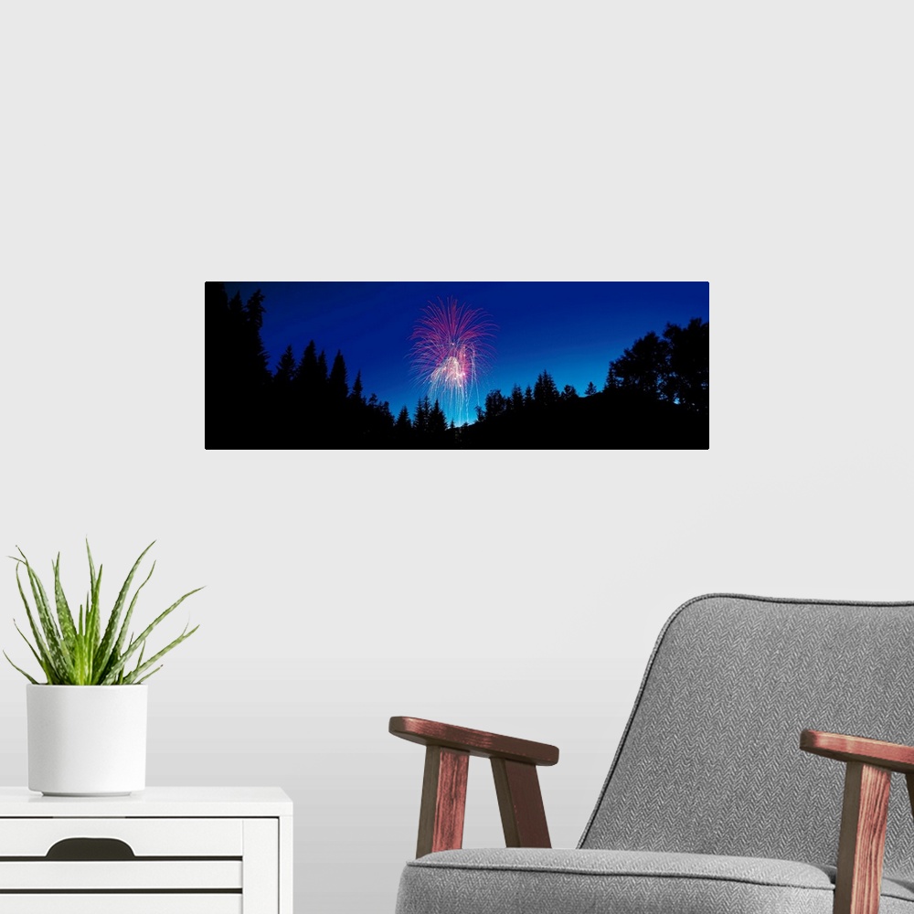 A modern room featuring Fireworks Canada Day Banff National Park Alberta Canada