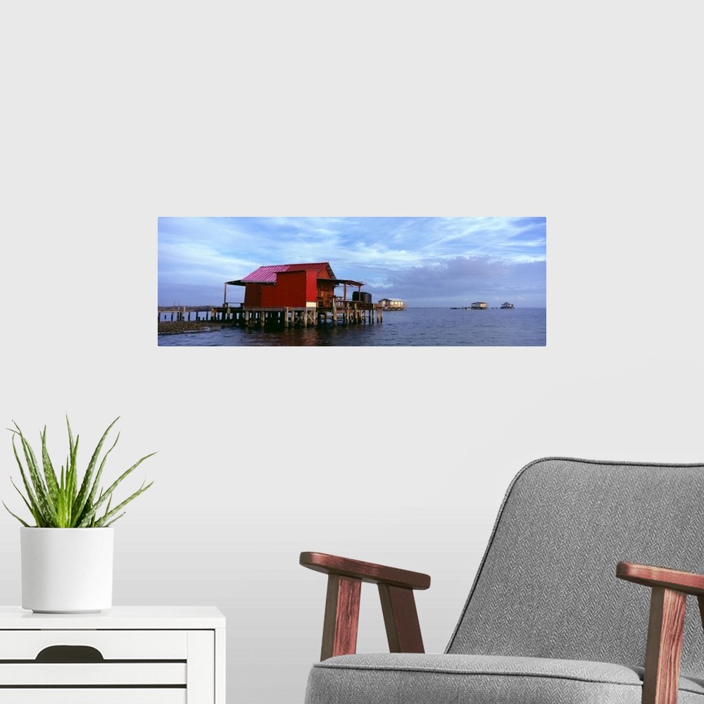 A modern room featuring Fishing huts in the sea, Pine Island, Florida,