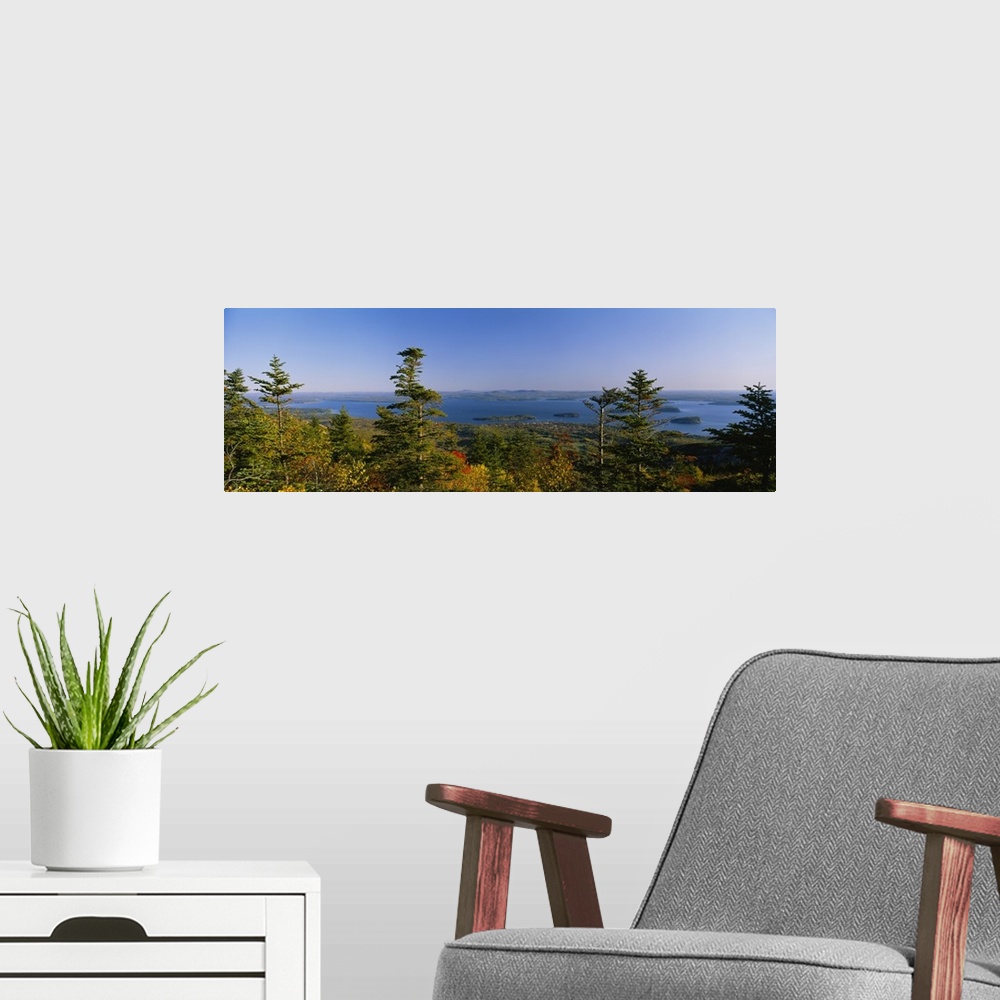 A modern room featuring Frenchman Bay Acadia National Park ME