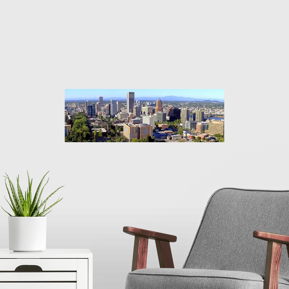 A modern room featuring High angle view of a cityscape, Portland, Multnomah County, Oregon