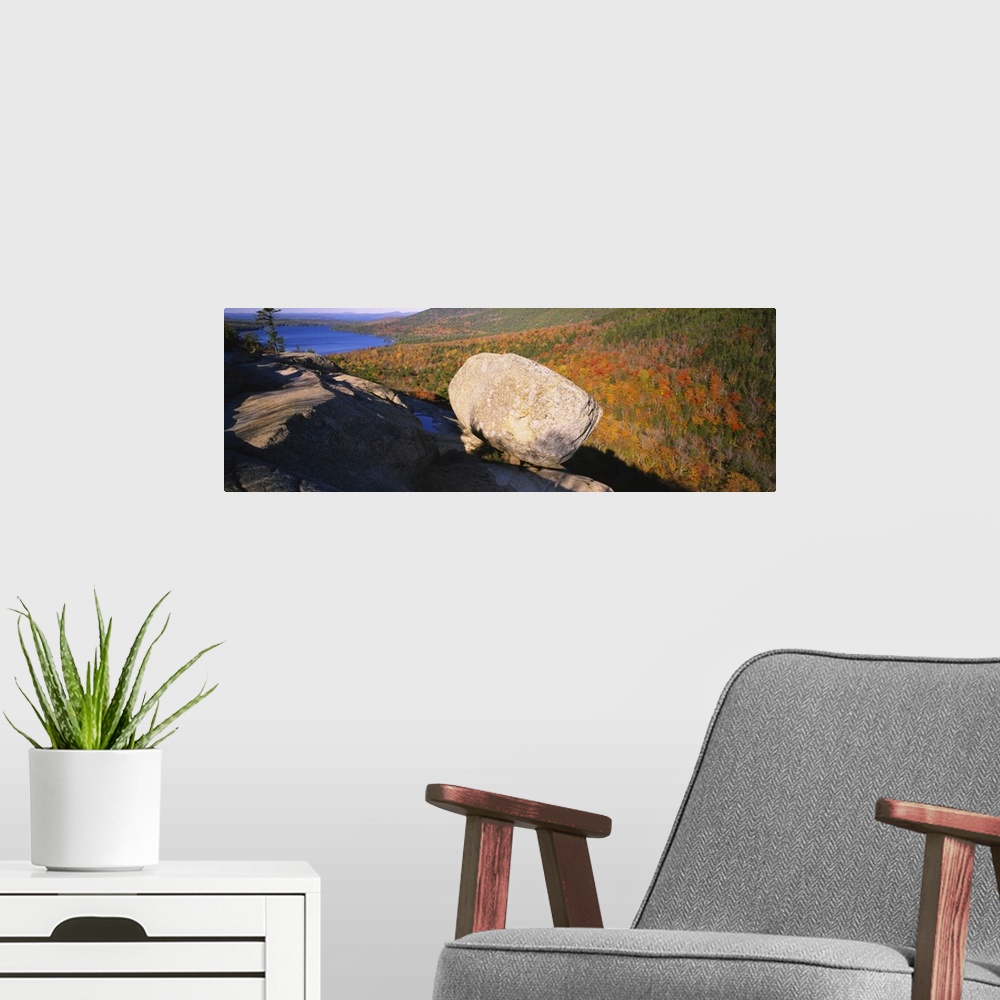 A modern room featuring High angle view of a rock, Bubble Rock, Bubble Mountain, Acadia National Park, Maine