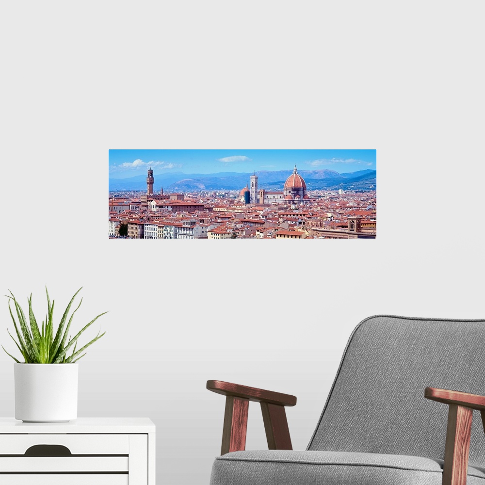 A modern room featuring High angle view of buildings in a city, Florence, Tuscany, Italy