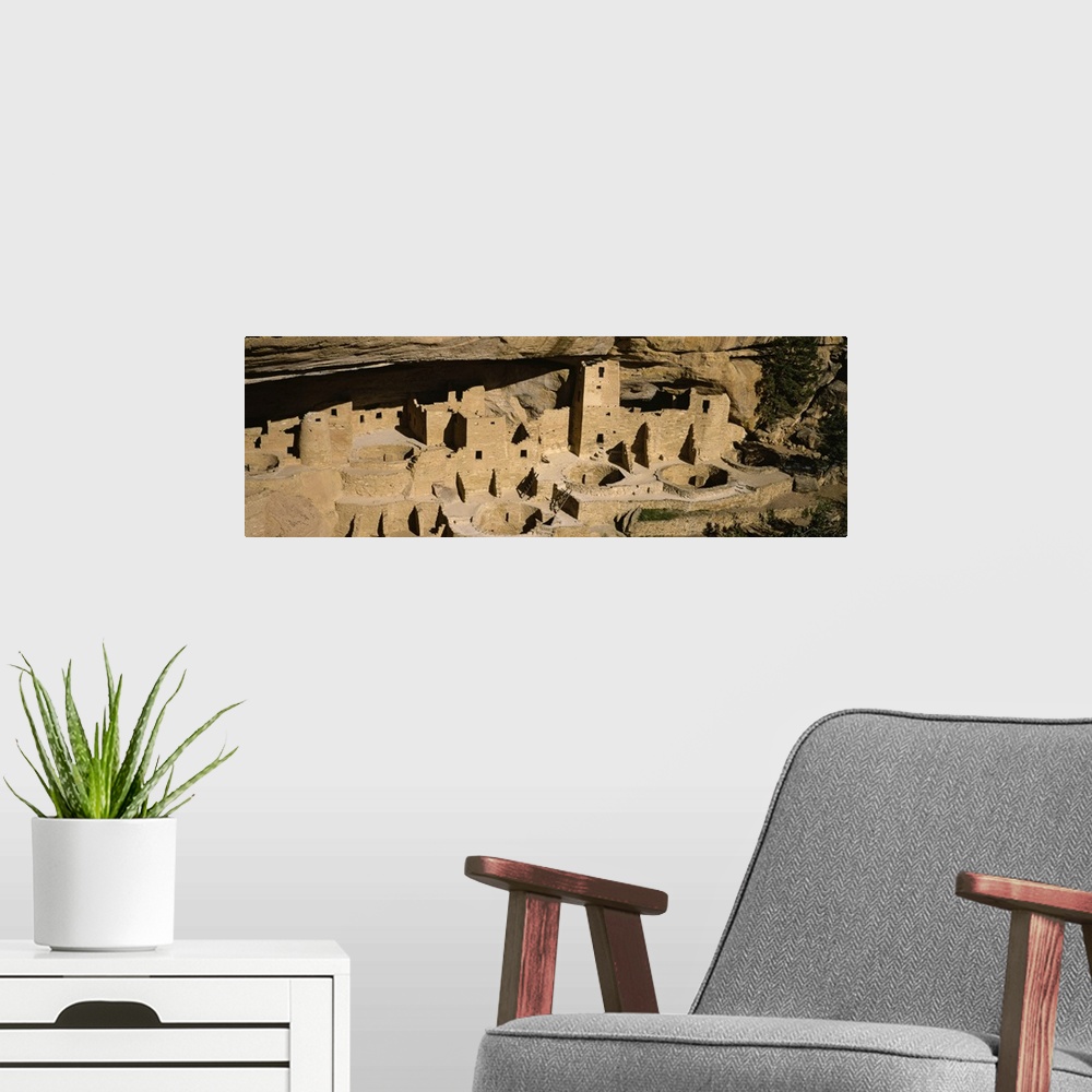 A modern room featuring High angle view of the ruins of a building, Spruce Tree House, Mesa Verde National Park, Colorado