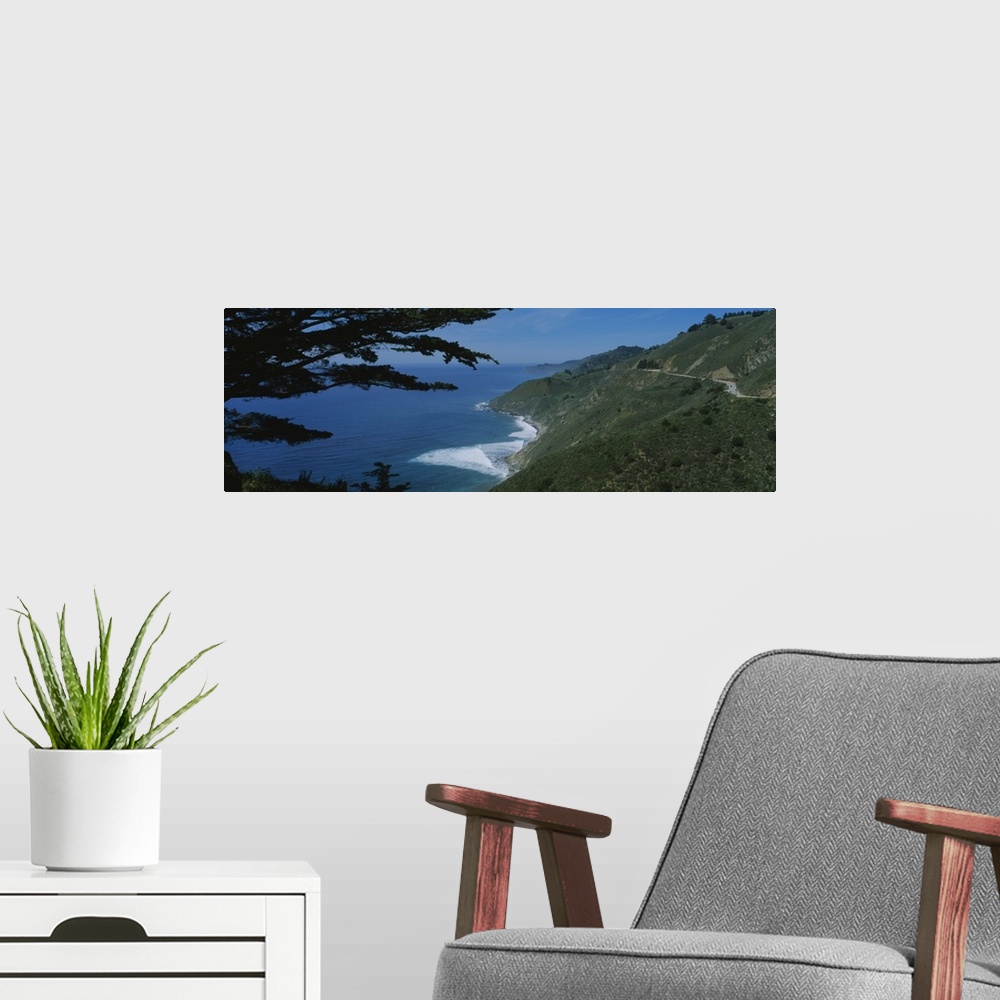 A modern room featuring Highway on a hillside, Route 1, Big Sur, California