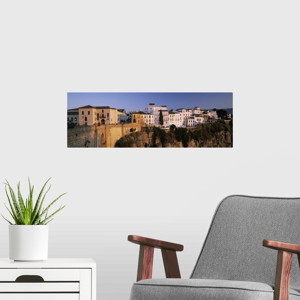 A modern room featuring Houses in a town on a hill, Ronda, Malaga Province, Andalusia, Spain II