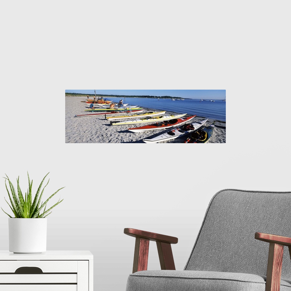 A modern room featuring Kayaks on the beach Third Beach Sakonnet River Middletown Newport County Rhode Island