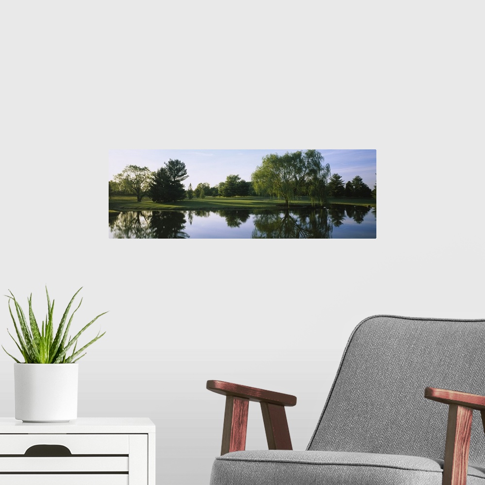 A modern room featuring Lake on a golf course, Chantilly Manor Country Club, Maryland