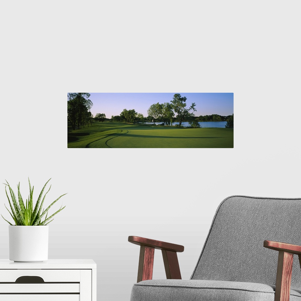 A modern room featuring Lake on a golf course, White Deer Run Golf Club, Vernon Hills, Lake County, Illinois
