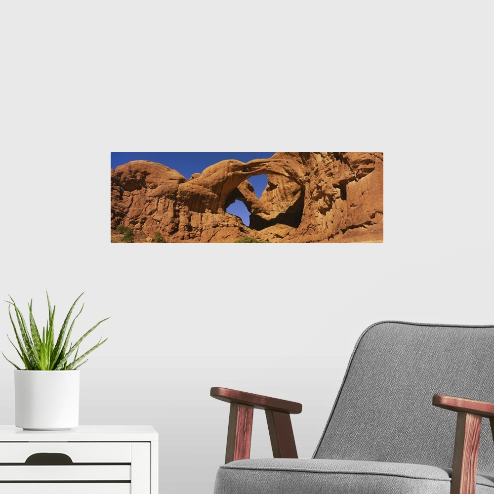 A modern room featuring Low angle view of rock formations, Arches National Park, Utah